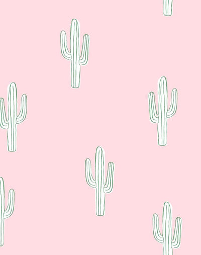 'Cactus' Wallpaper by Tea Collection - Ballet Slipper