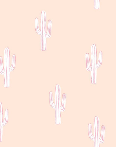 'Cactus' Wallpaper by Tea Collection - Bubblegum