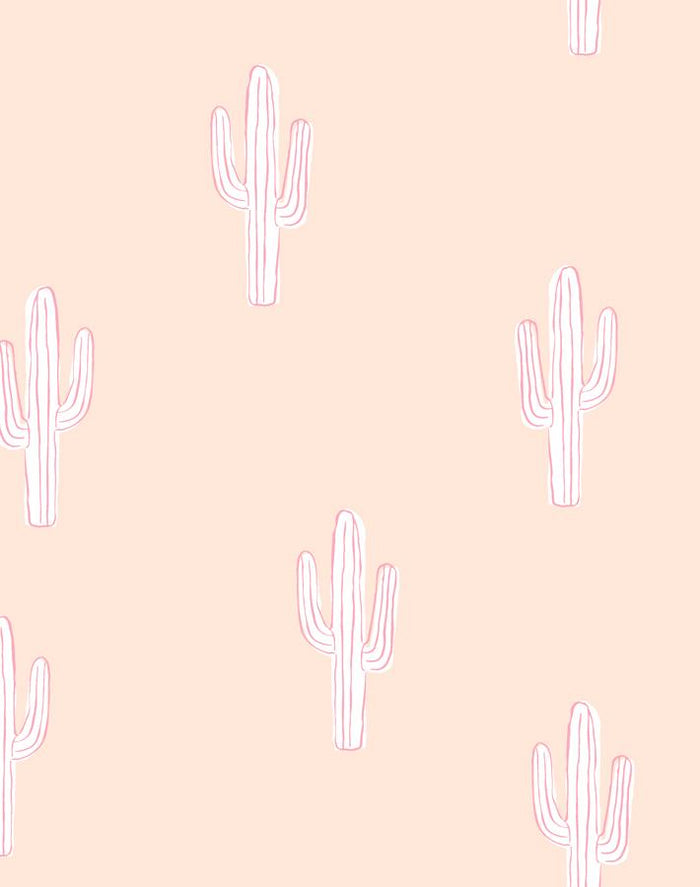 'Cactus' Wallpaper by Tea Collection - Bubblegum
