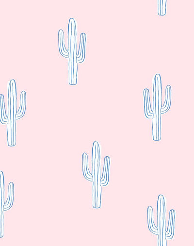 'Cactus' Wallpaper by Tea Collection - Cerulean