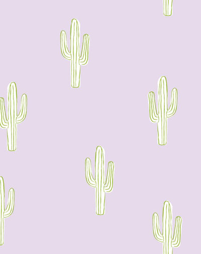 'Cactus' Wallpaper by Tea Collection - Lavender