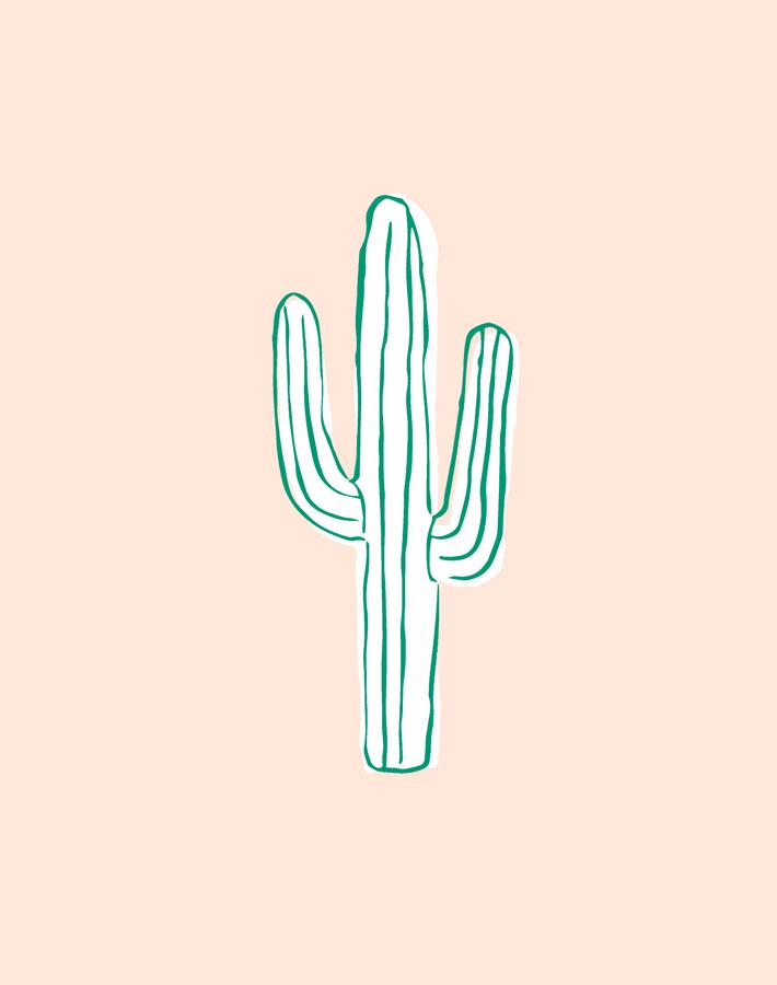 'Cactus' Wallpaper by Tea Collection - Peach