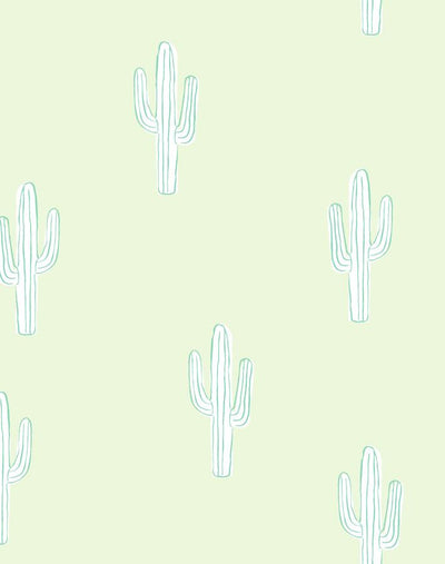 'Cactus' Wallpaper by Tea Collection - Pistachio