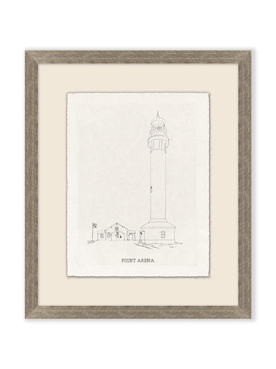 'California Lighthouse Sketch 2' by Nathan Turner Framed Art