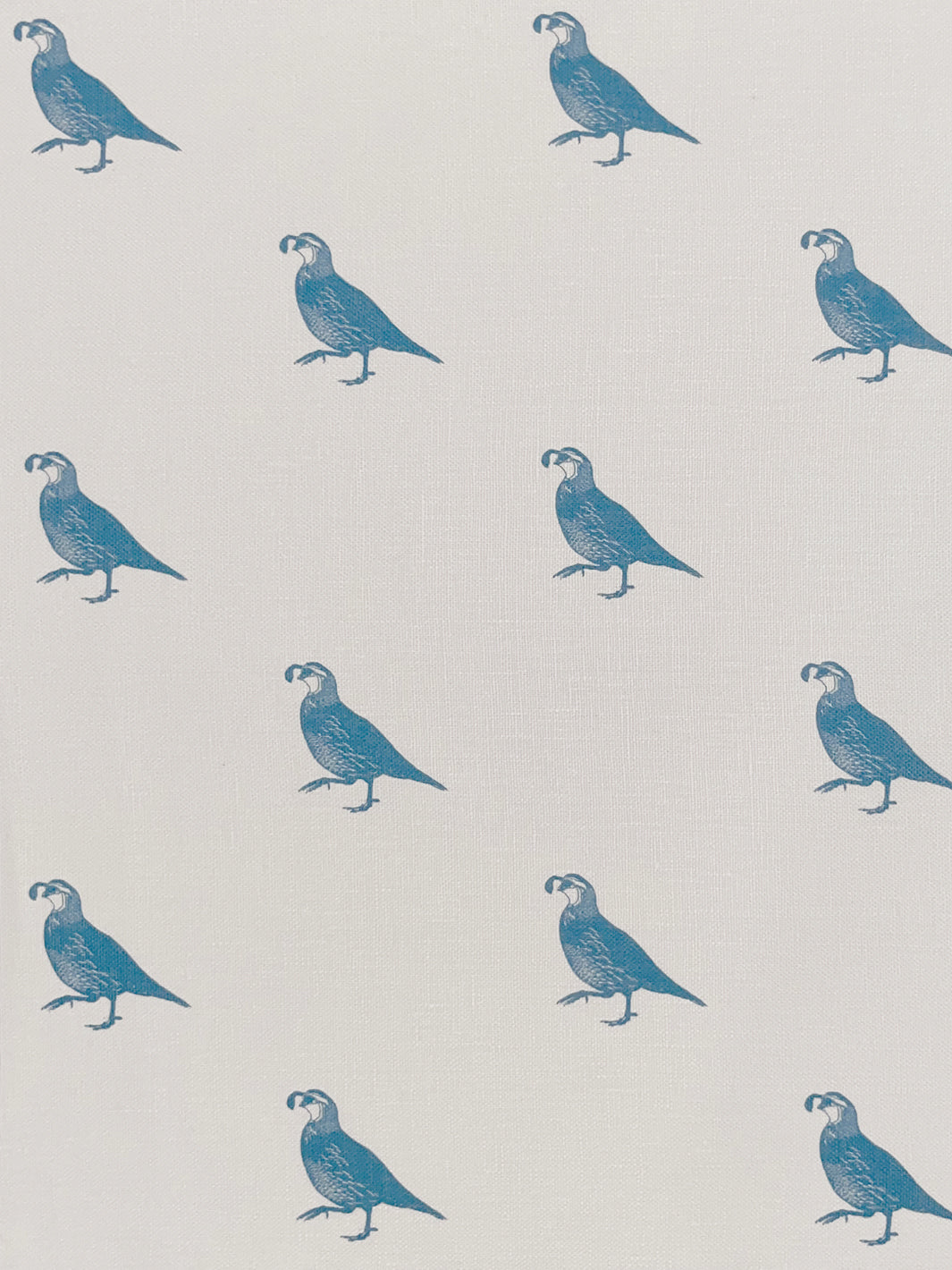 'California Quail' Linen Fabric by Nathan Turner - Blue