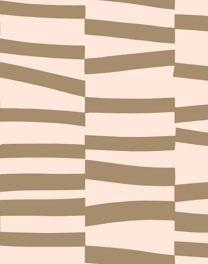'Canals' Wallpaper by Clare V. - Brown / Peach