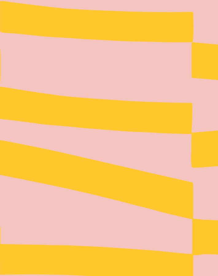 'Canals' Wallpaper by Clare V. - Gold /Pink