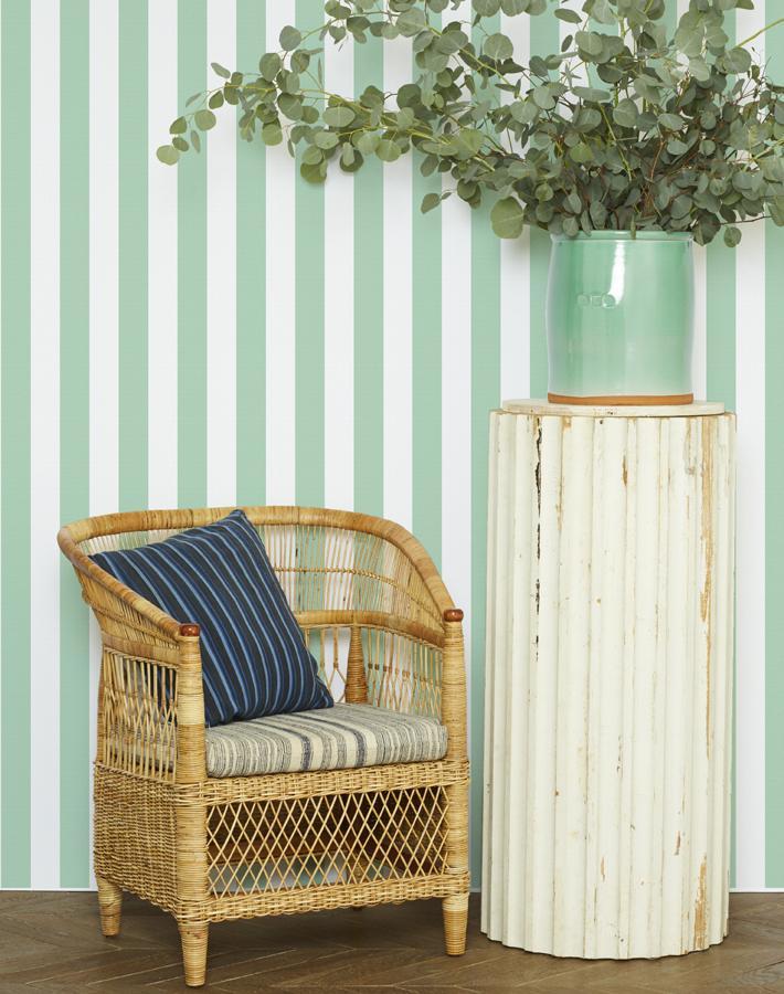 'Candy Stripe' Wallpaper by Wallshoppe - Jade