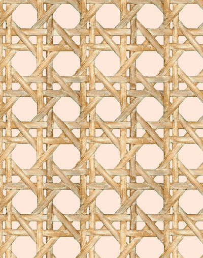 'Faux Caning' Wallpaper by Wallshoppe - Peach