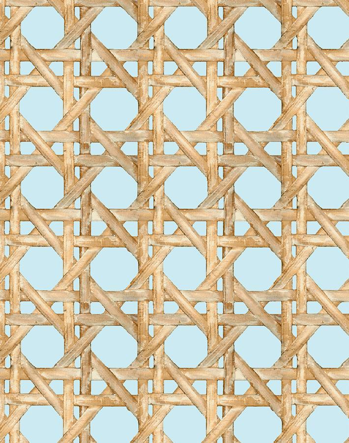 'Faux Caning' Wallpaper by Wallshoppe - Sky