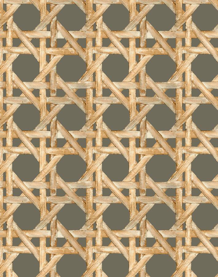 'Faux Caning' Wallpaper by Wallshoppe - Umber
