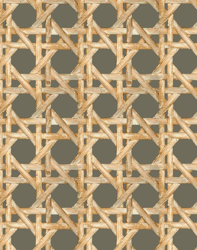 'Faux Caning' Wallpaper by Wallshoppe - Umber