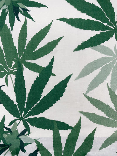 fabric by the yard cannabis natural on linen