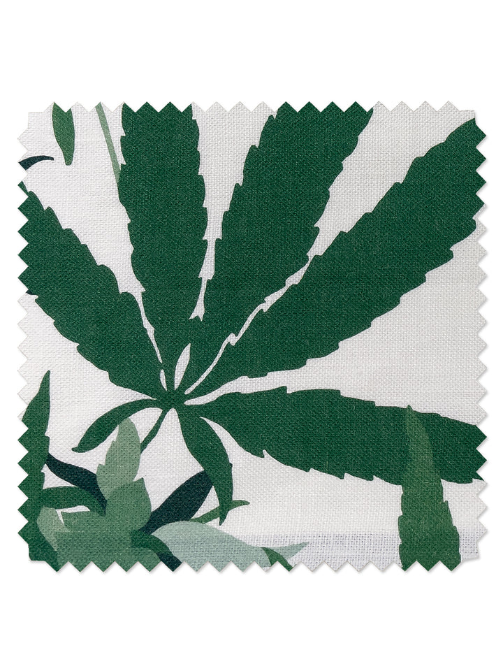 fabric by the yard cannabis natural on linen