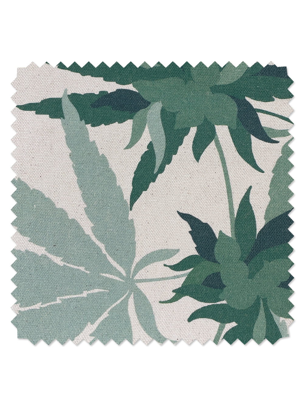 fabric by the yard cannabis natural on raw canvas