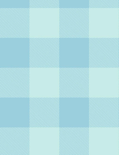 'Check Baby Check' Wallpaper by Wallshoppe - Soft Blue