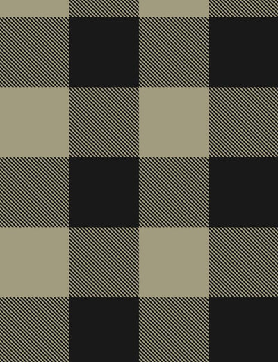 'Check Baby Check' Wallpaper by Wallshoppe - Black / Tan