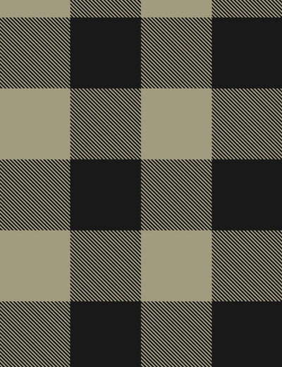 'Check Baby Check' Wallpaper by Wallshoppe - Black / Tan