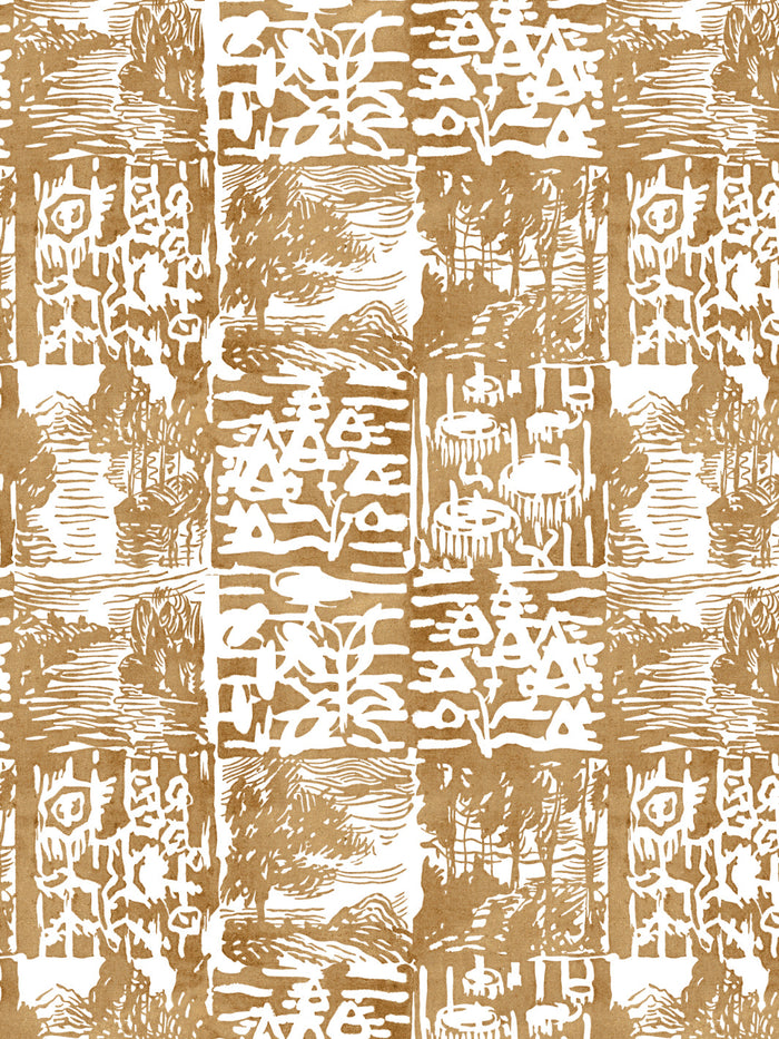 'Checkerboard Block Print' Wallpaper by Chris Benz - Leather