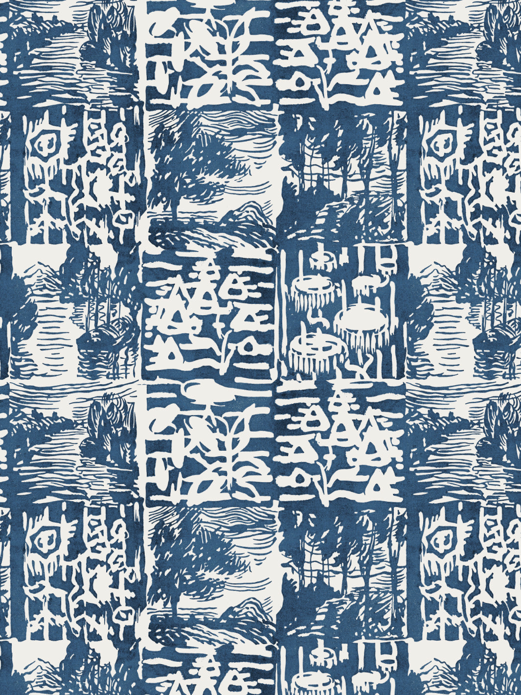 checkerboard-block-print-wallpaper-chris-benz-navy