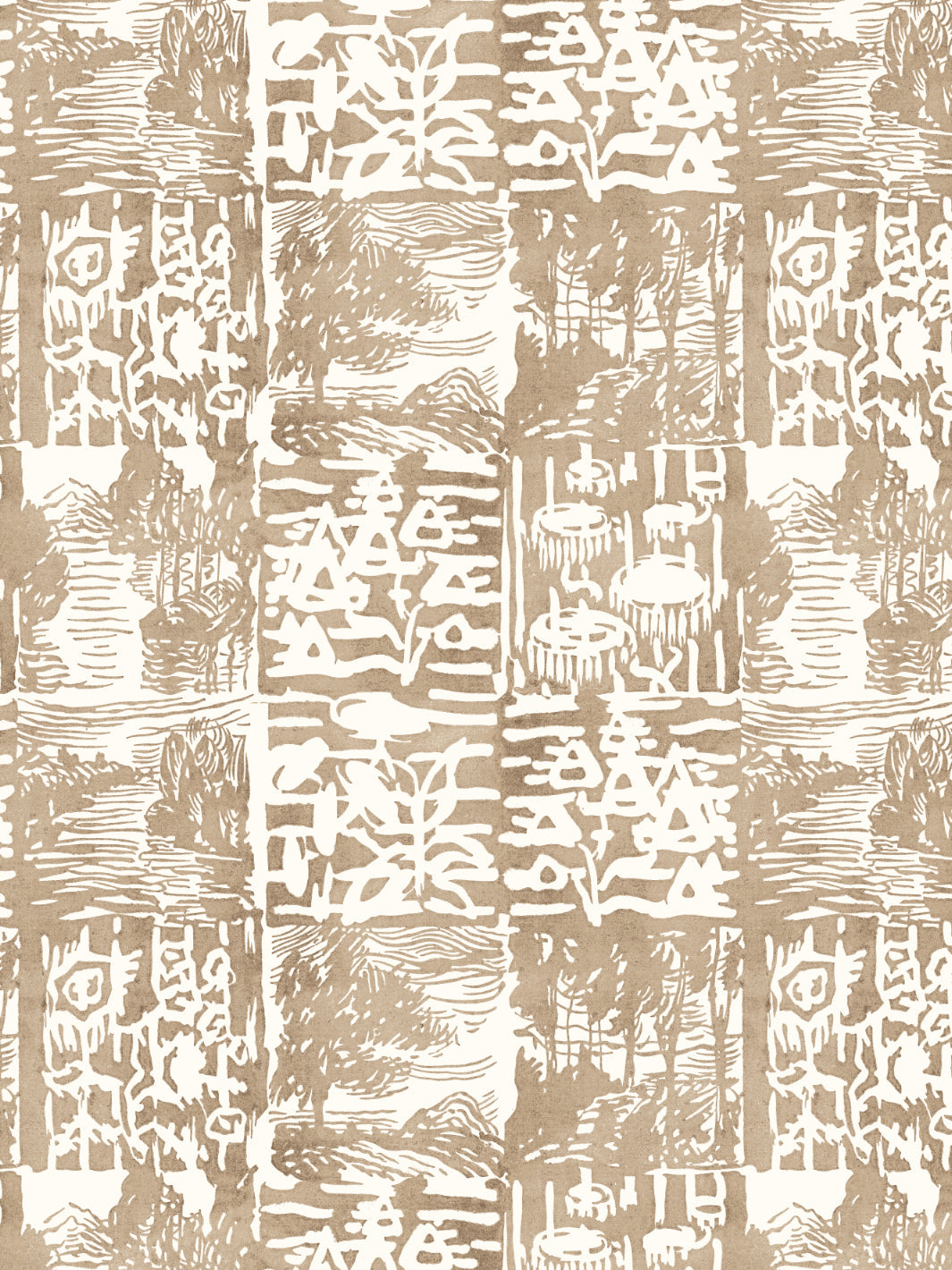 checkerboard-block-print-wallpaper-chris-benz-warm-brown