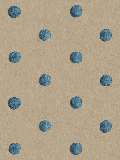 chenille dots large wallpaper chris benz blue on taupe