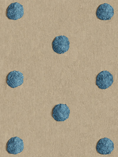 chenille dots large wallpaper chris benz blue on taupe