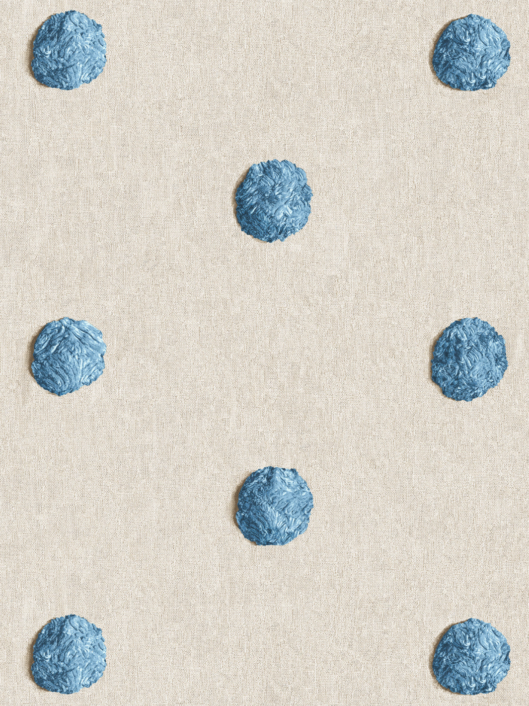 'Chenille Dots Large' Wallpaper by Chris Benz - Blue