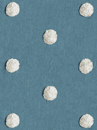 'Chenille Dots Large' Wallpaper by Chris Benz - Deep Blue