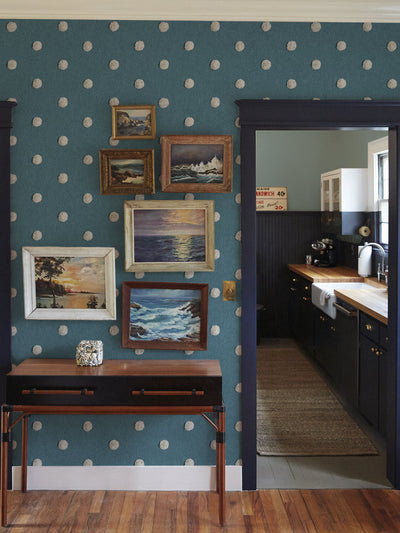 'Chenille Dots Large' Wallpaper by Chris Benz - Deep Blue