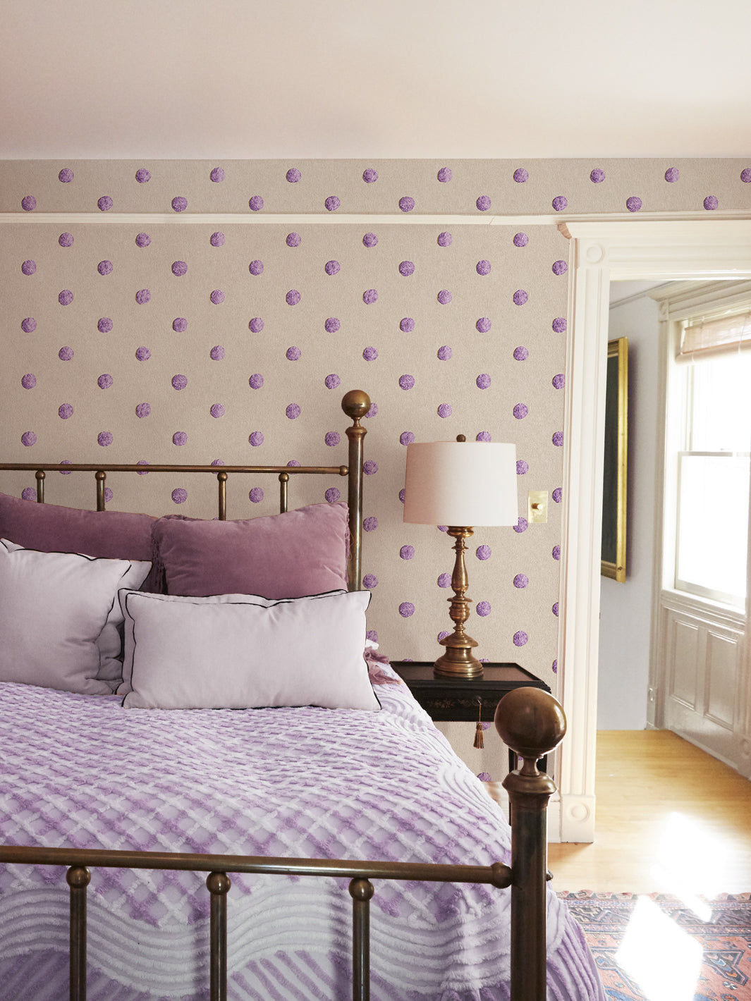 'Chenille Dots Large' Wallpaper by Chris Benz - Lilac