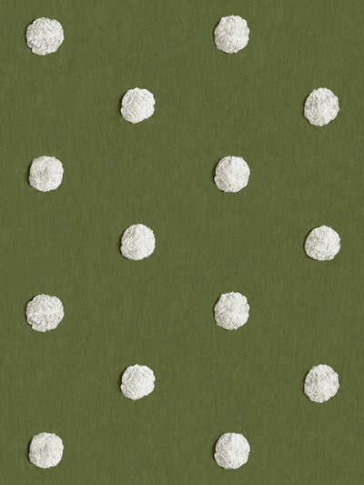 'Chenille Dots Large' Wallpaper by Chris Benz - Olive