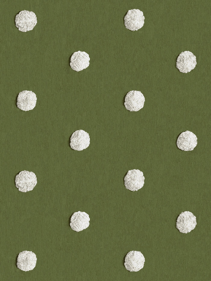 'Chenille Dots Large' Wallpaper by Chris Benz - Olive