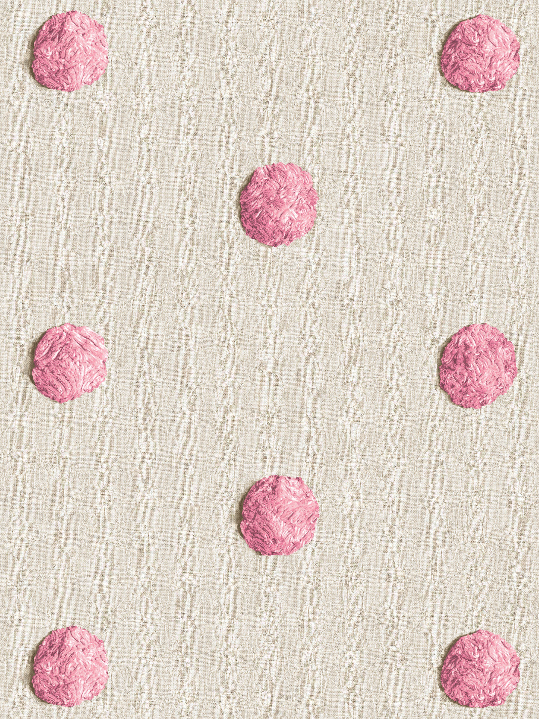 'Chenille Dots Large' Wallpaper by Chris Benz - Pink