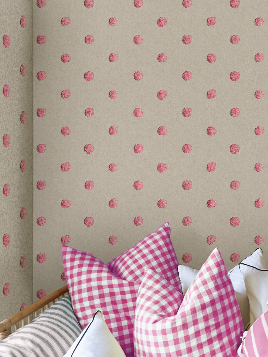 chenille dots large wallpaper chris benz pink