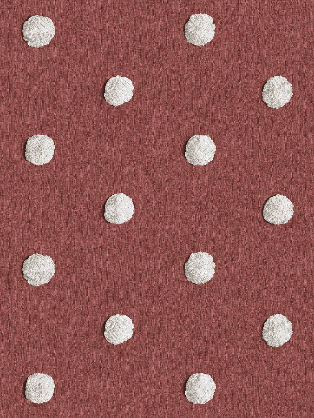 'Chenille Dots Large' Wallpaper by Chris Benz - Red