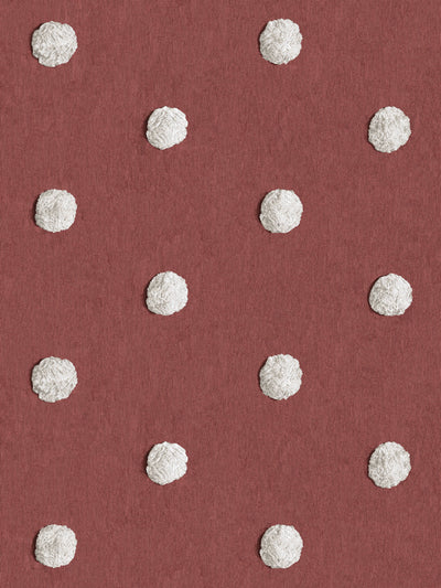 'Chenille Dots Large' Wallpaper by Chris Benz - Red