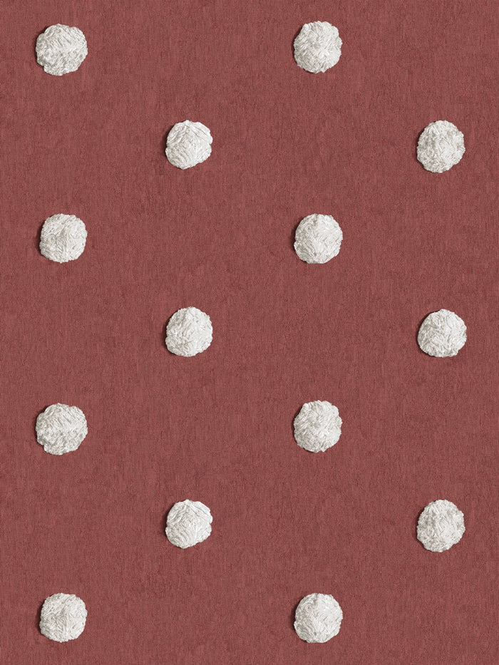 'Chenille Dots Large' Wallpaper by Chris Benz - Red
