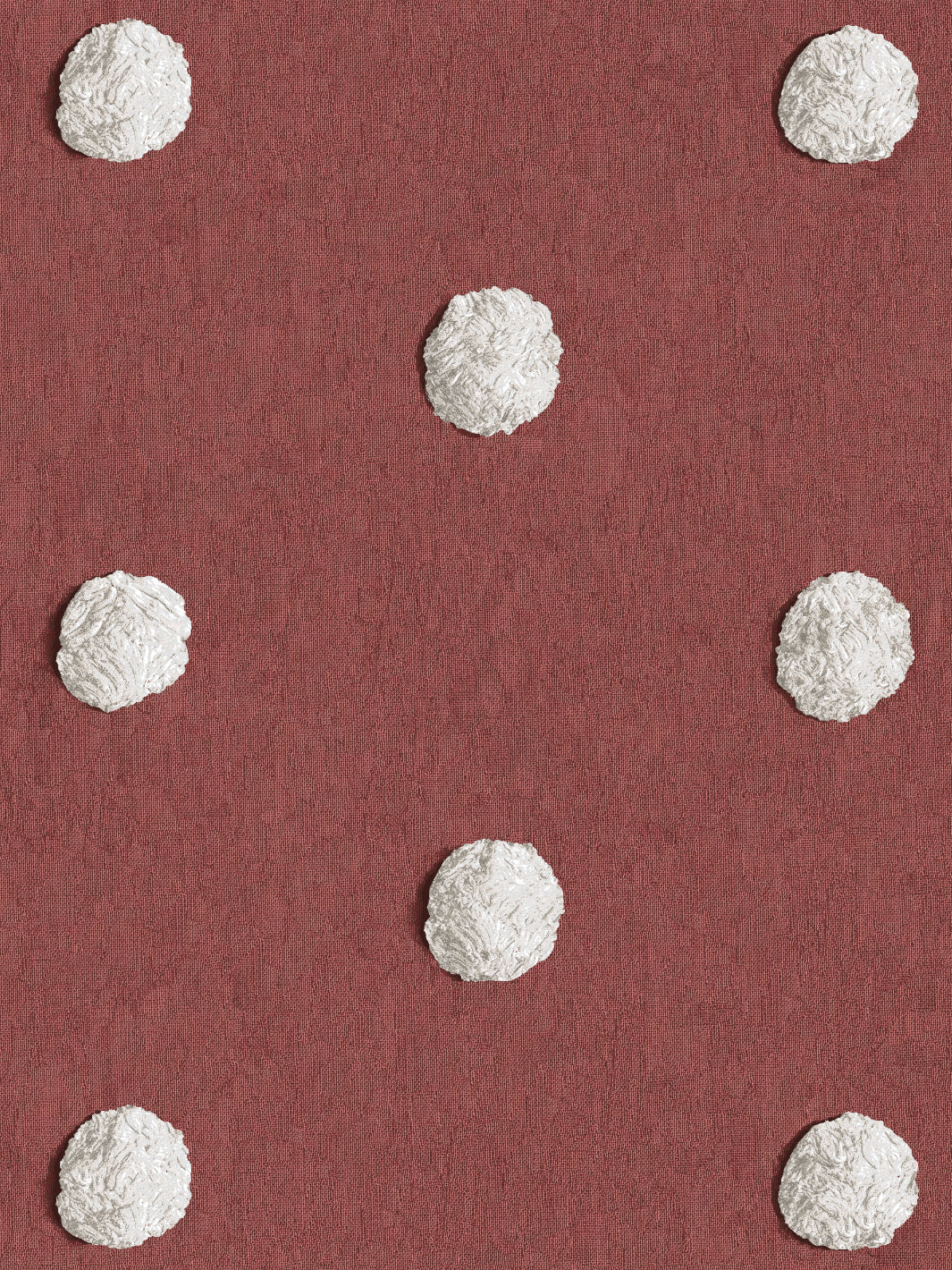 'Chenille Dots Large' Wallpaper by Chris Benz - Red