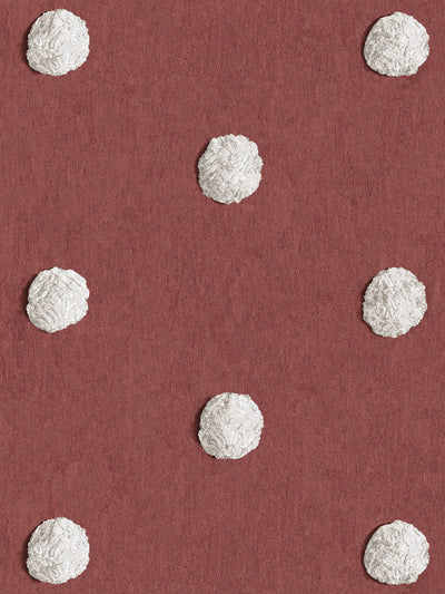 'Chenille Dots Large' Wallpaper by Chris Benz - Red