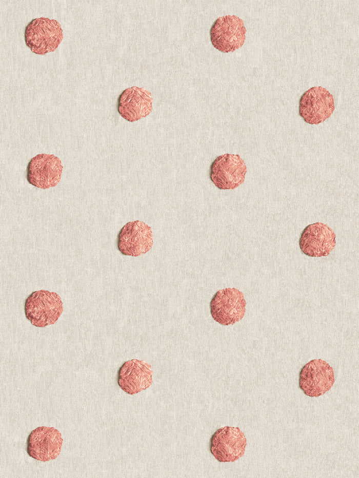 'Chenille Dots Large' Wallpaper by Chris Benz - Salmon