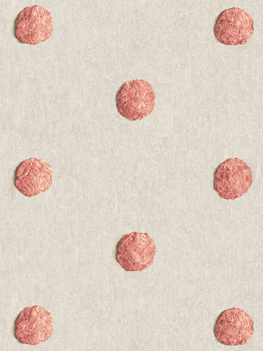 'Chenille Dots Large' Wallpaper by Chris Benz - Salmon