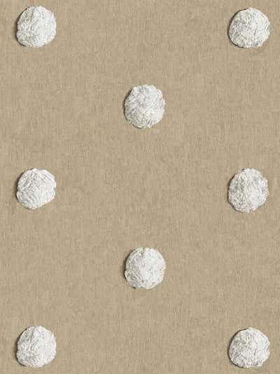 'Chenille Dots Large' Wallpaper by Chris Benz - White on Taupe