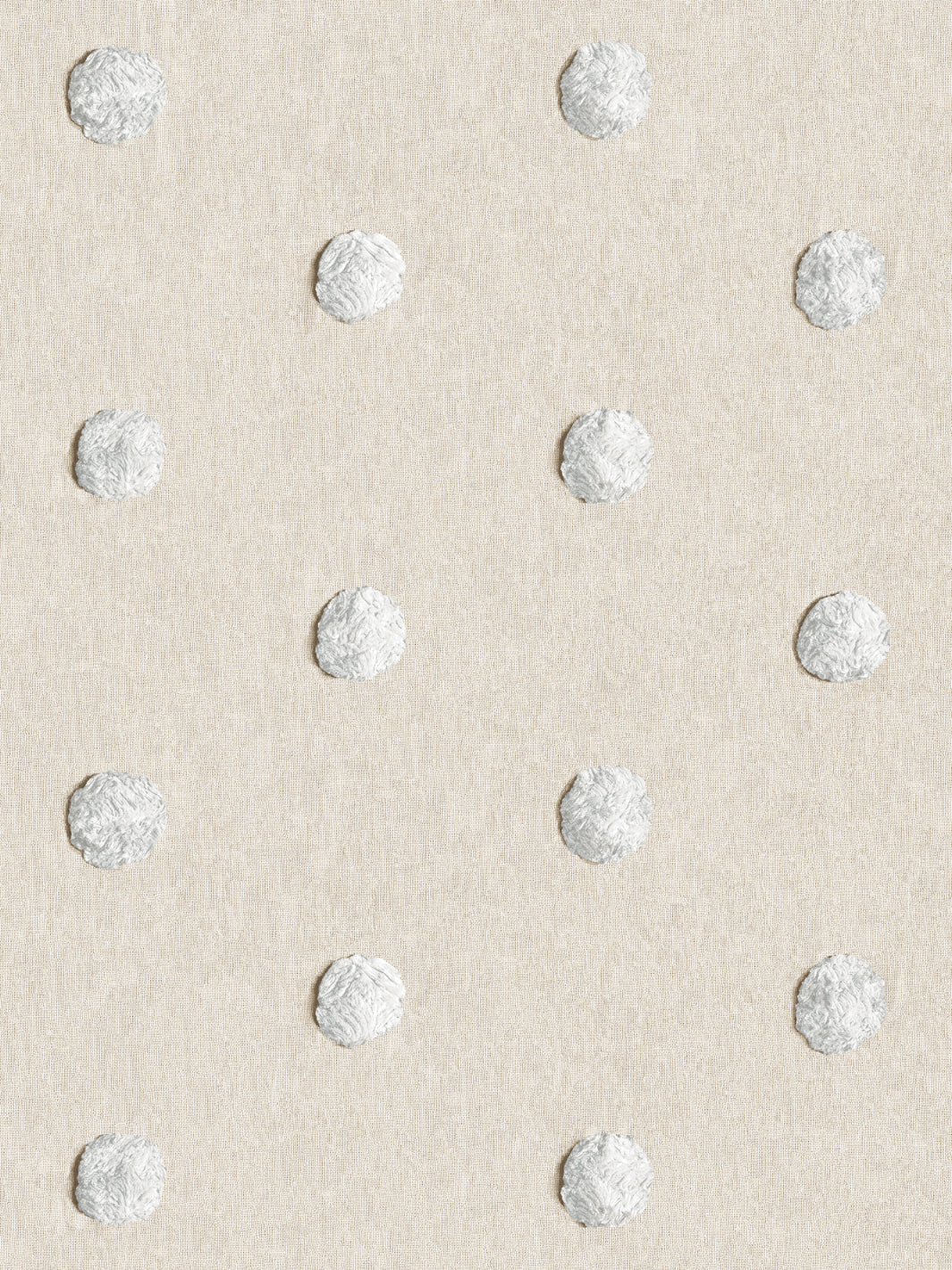 'Chenille Dots Large' Wallpaper by Chris Benz - White