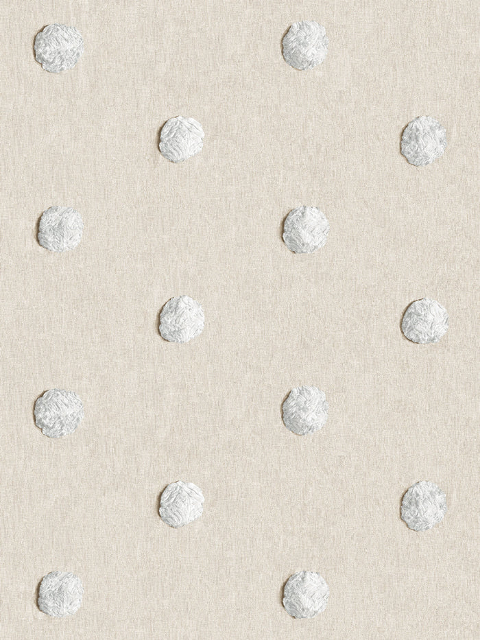 'Chenille Dots Large' Wallpaper by Chris Benz - White