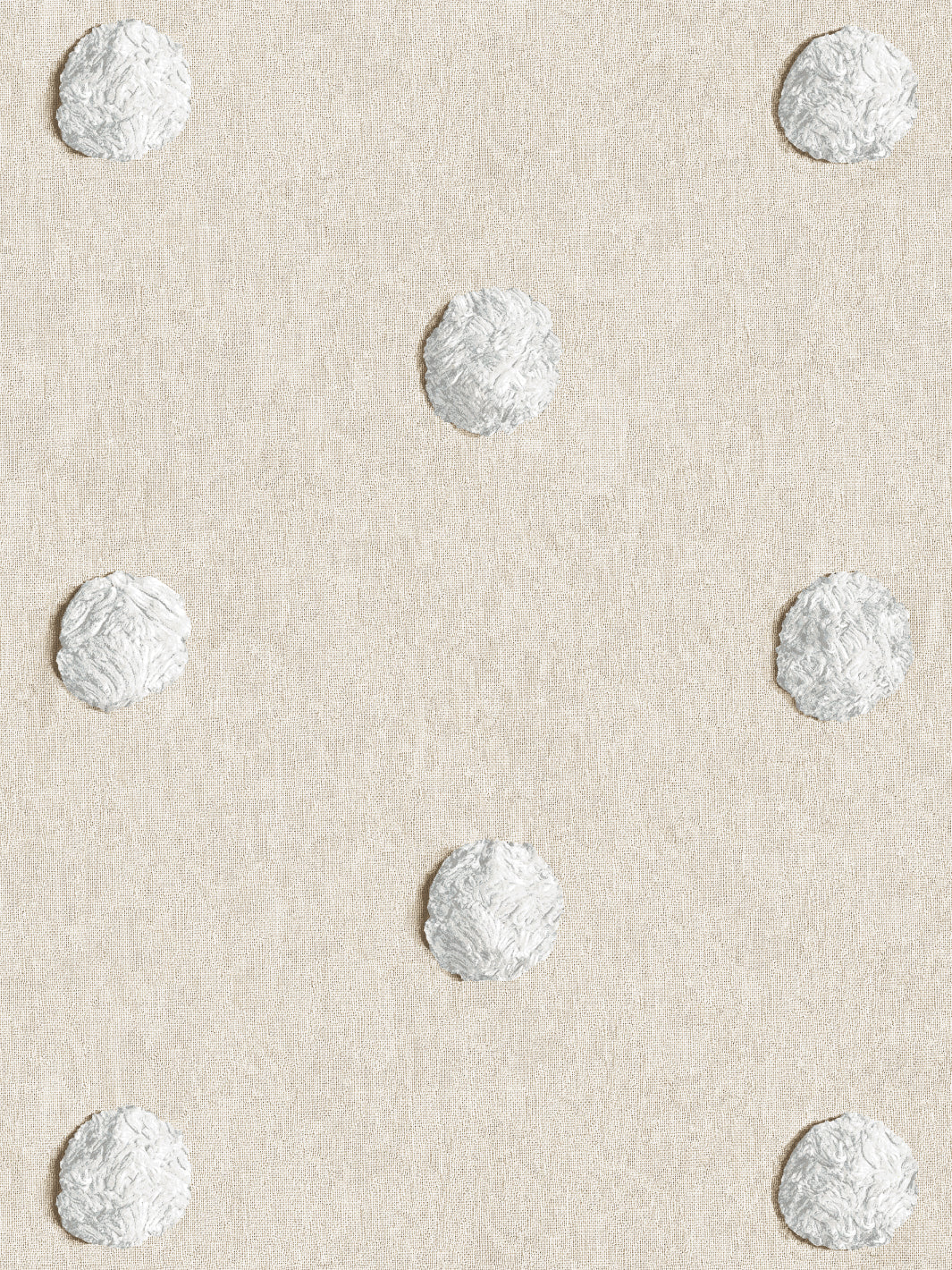 'Chenille Dots Large' Wallpaper by Chris Benz - White