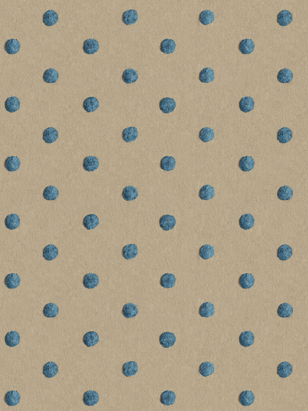 'Chenille Dots Small' Wallpaper by Chris Benz - Blue On Taupe