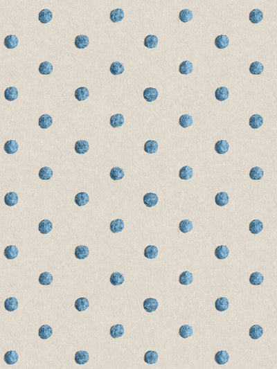 'Chenille Dots Small' Wallpaper by Chris Benz - Blue