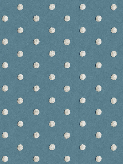 'Chenille Dots Small' Wallpaper by Chris Benz - Deep Blue