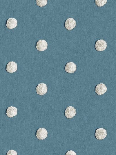 'Chenille Dots Small' Wallpaper by Chris Benz - Deep Blue